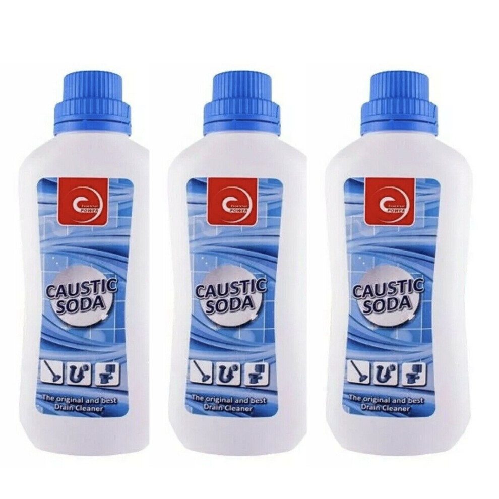 3 x Caustic Soda Original & Best Drain Cleaner 1.1 kg