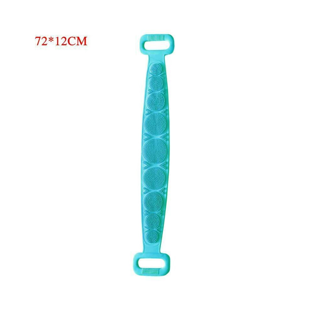 (Green, 72*12cm) Body Cleaning Bath Shower Back Scrubber Brush Back Strap Tool