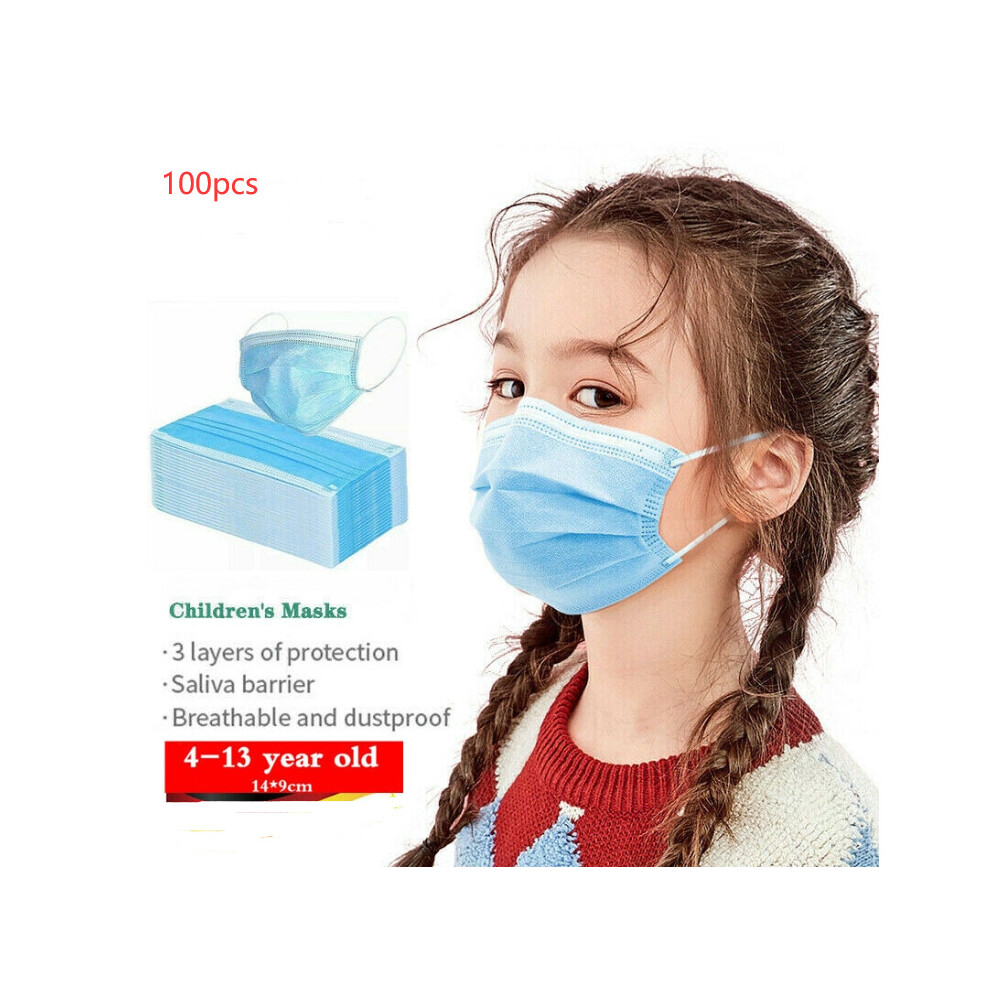 100Pc Children Mask Disposable Anti-Dust Mask 3 Layers Face Mouth Mask 3763479023143