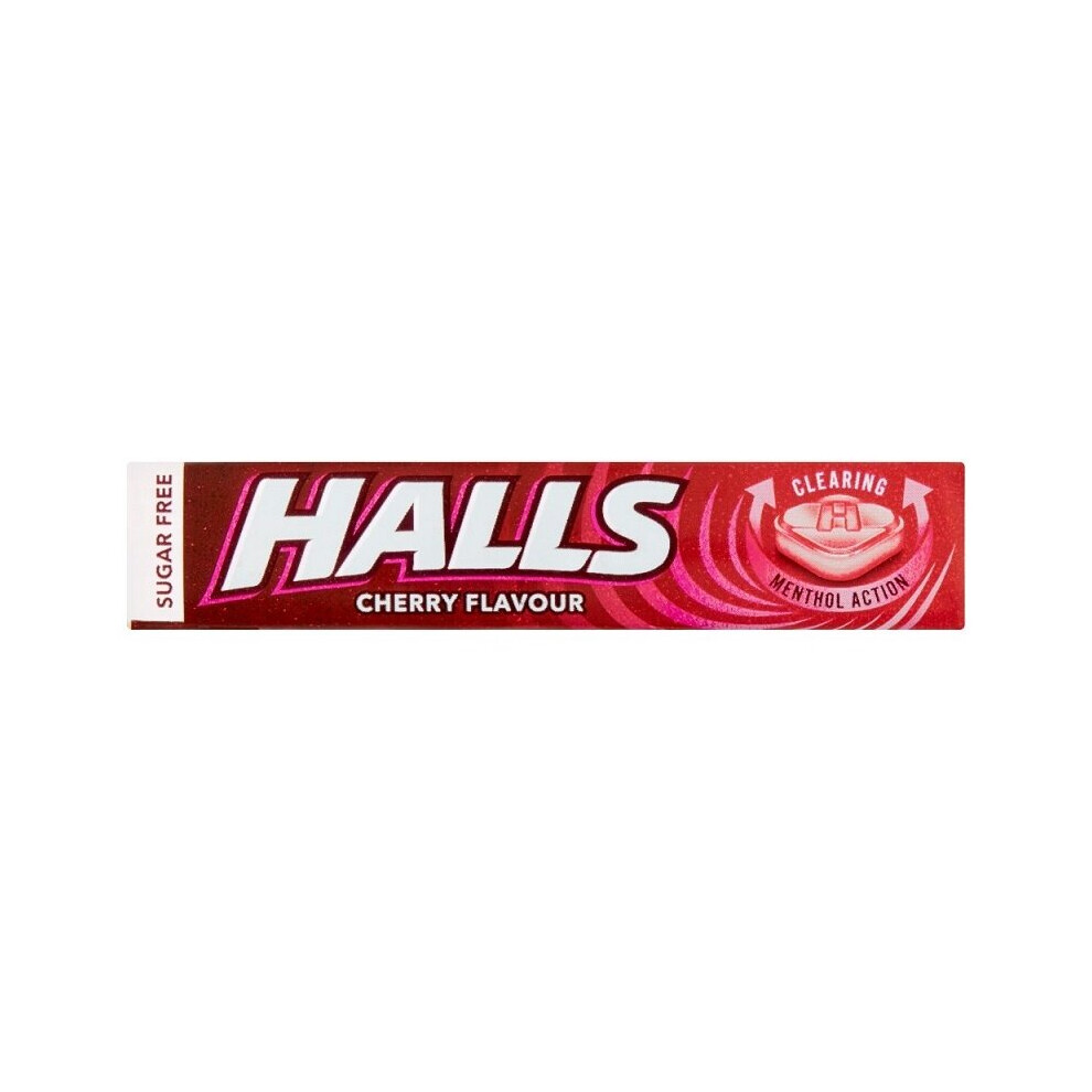 Halls Cherry Flavour Sugar Free Menthol Action Sweets - 32G