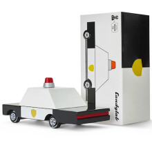 Veículo de madeira - Candylab - Carro de Polícia - Preto e branco - Para crianças a partir de 3 anos - Interior