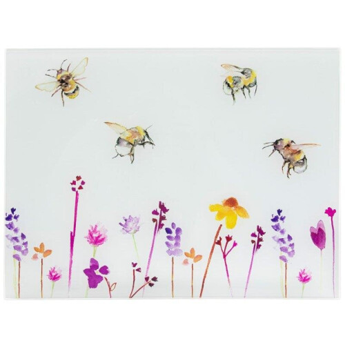 Busy Bees - Glass Cutting Chopping Board Worktop Saver