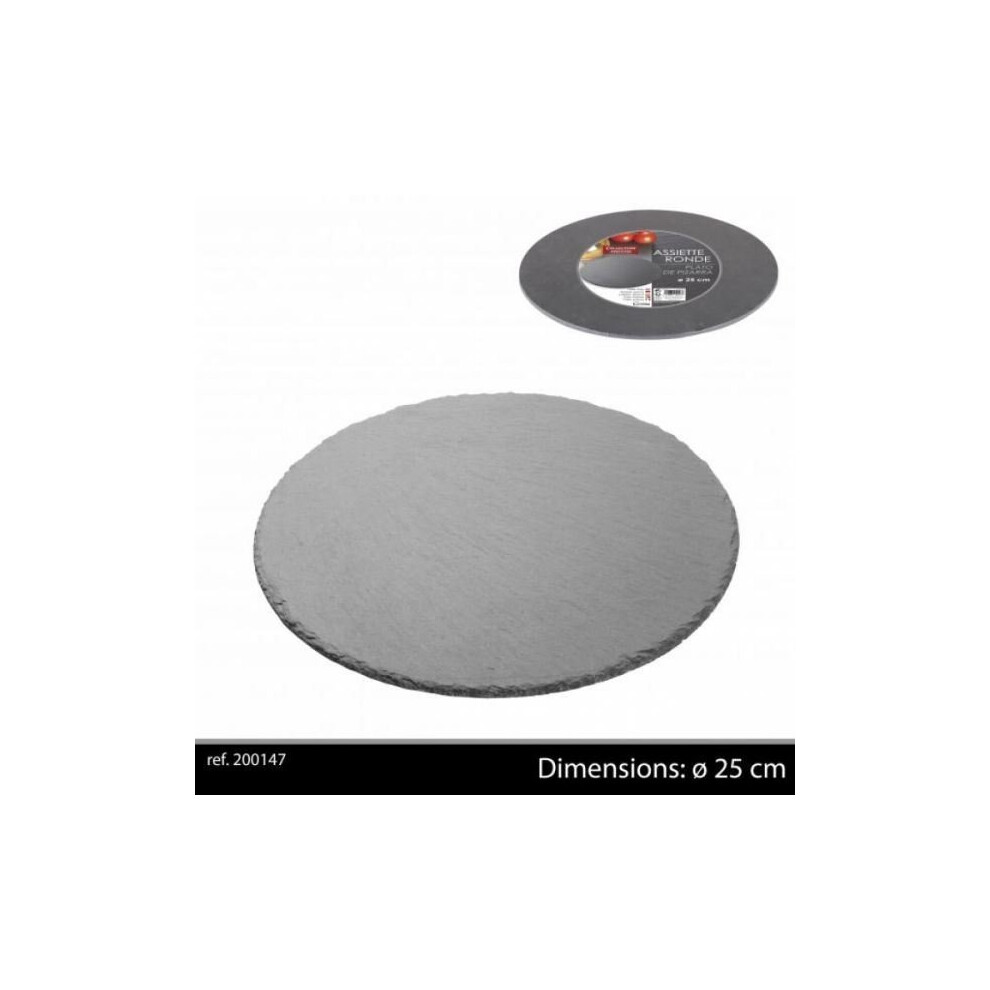 Ardoise Tableware Round Serving Platter 25cm Starter Slate Slate