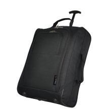 5 Cities 2 of Black Cabin Luggage Trolley Suitcases Wheeled Hand Bag Travel Carry 42L