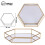 Hexagonal Tea Light Candle Tray Mirrored Glass Plate Gold 1