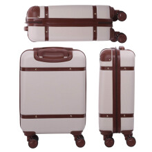 Aerolite Stylish Vintage Hard Shell Hand Cabin Luggage with 4 Wheels 55x35x20