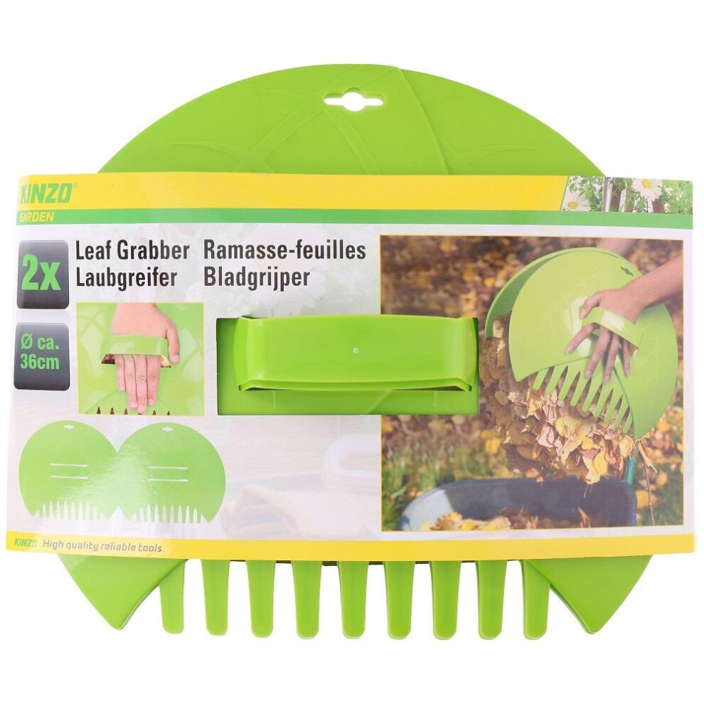 Big Hands Garden Leaf & Grass Collector Waste Rubbish & Litter Scoop Rake  36x31x8cm 2pc