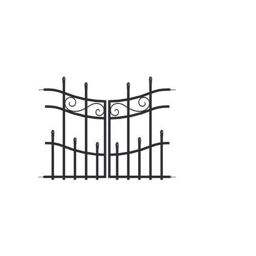 93cm Mini Black Kensington Section Finial Gate Black