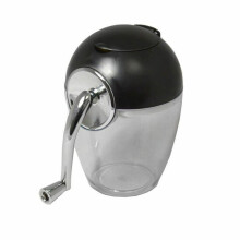 1ltr Manual Ice Crusher Mirrored Bowl Scoop Cocktail Black Top & Chrome Handle