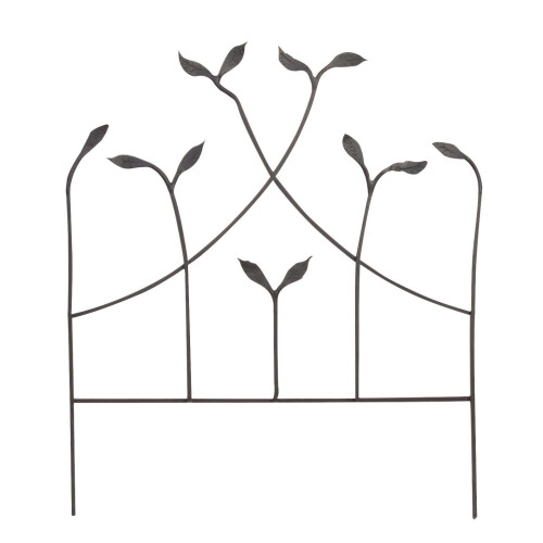 Forged Border Edge with Leaves Black 54x48cm