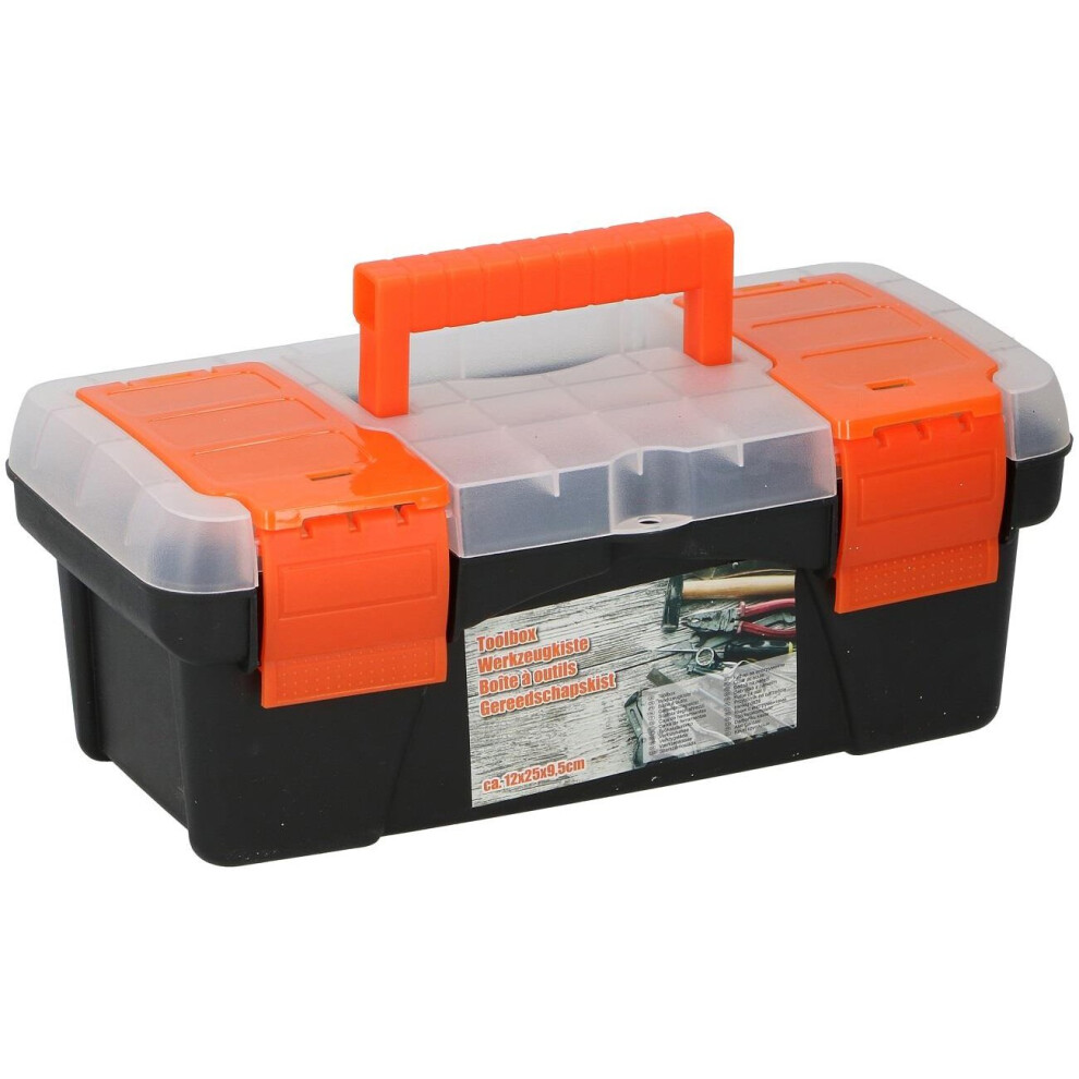 Toolbox 25x12x9.5cm Tool case plastic black strong