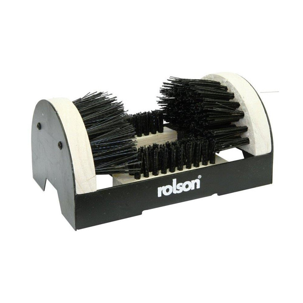 Boot & Shoe Scrubber Cleaner Brush Portable Durable Steel & Wood Black
