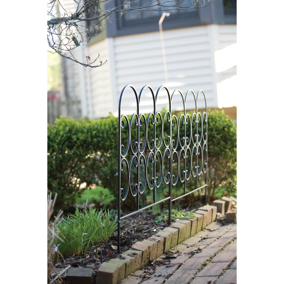 Panacea Triple Arch Border Fence 31X24 Inch Black