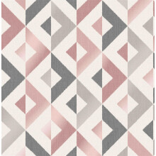 Crown Scandi Geometric Blush Silver Metallic Wallpaper