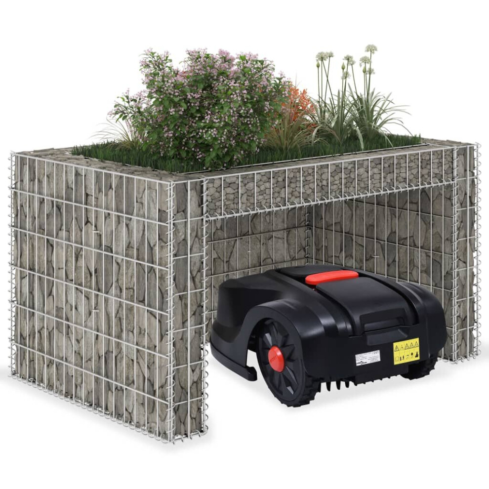 vidaXL Lawn Mower Garage with Raised Bed 110x80x60cm Steel Wire Garden Planter