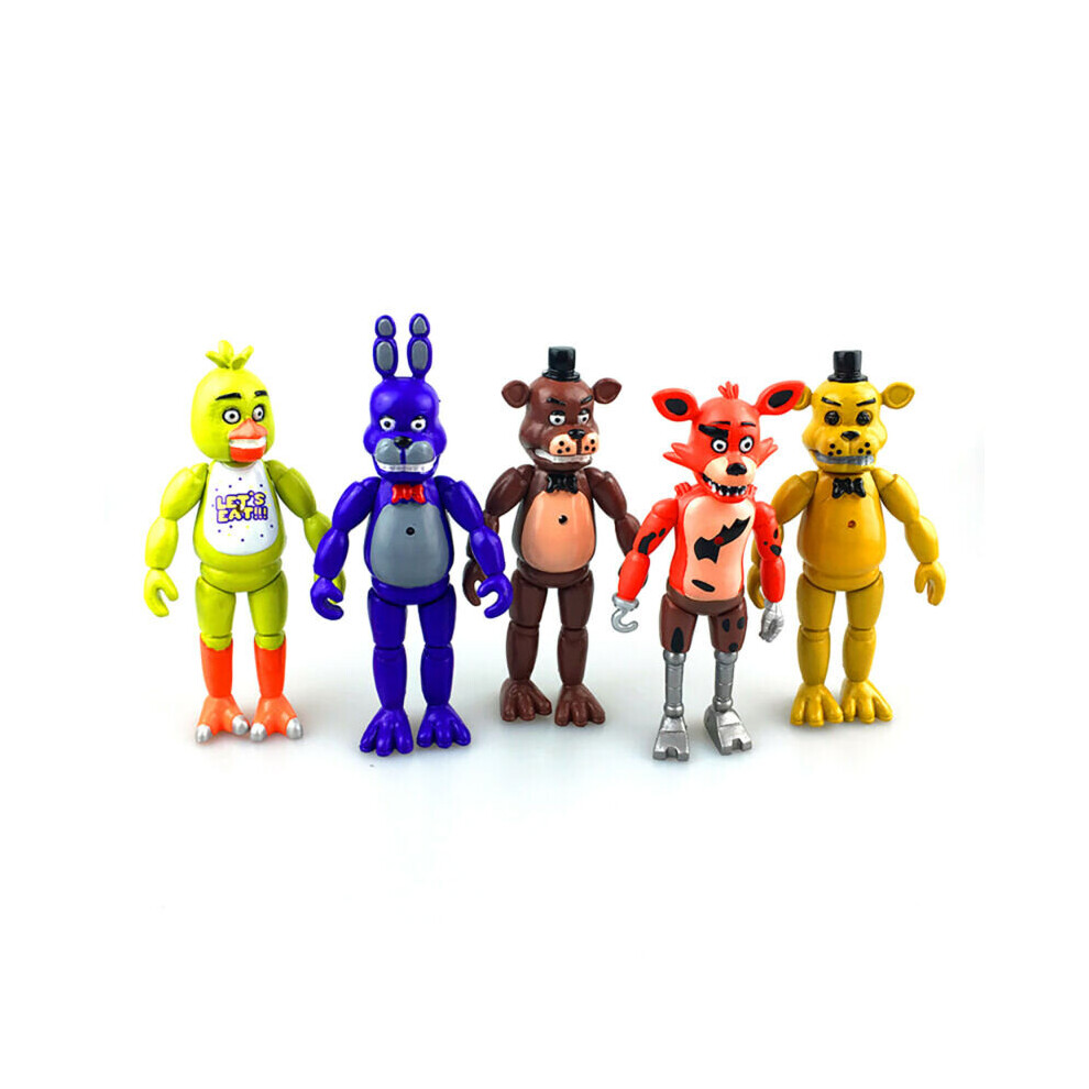 Five Nights at Freddy' FNAF Action Figure Bear Bunnie Chica Foxy 5PCS Set Toy