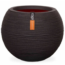 CAPI EUROPE Blumentopf rund NATURE RIB - 40x32 cm - Schwarz