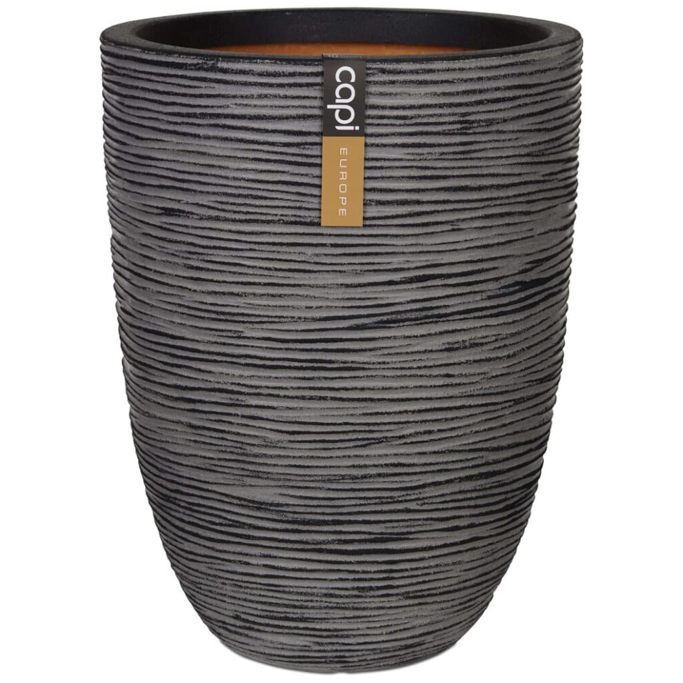 Capi Vase Nature Rib Elegant Low 46x58cm Anthracite Planter Basket Raised Bed