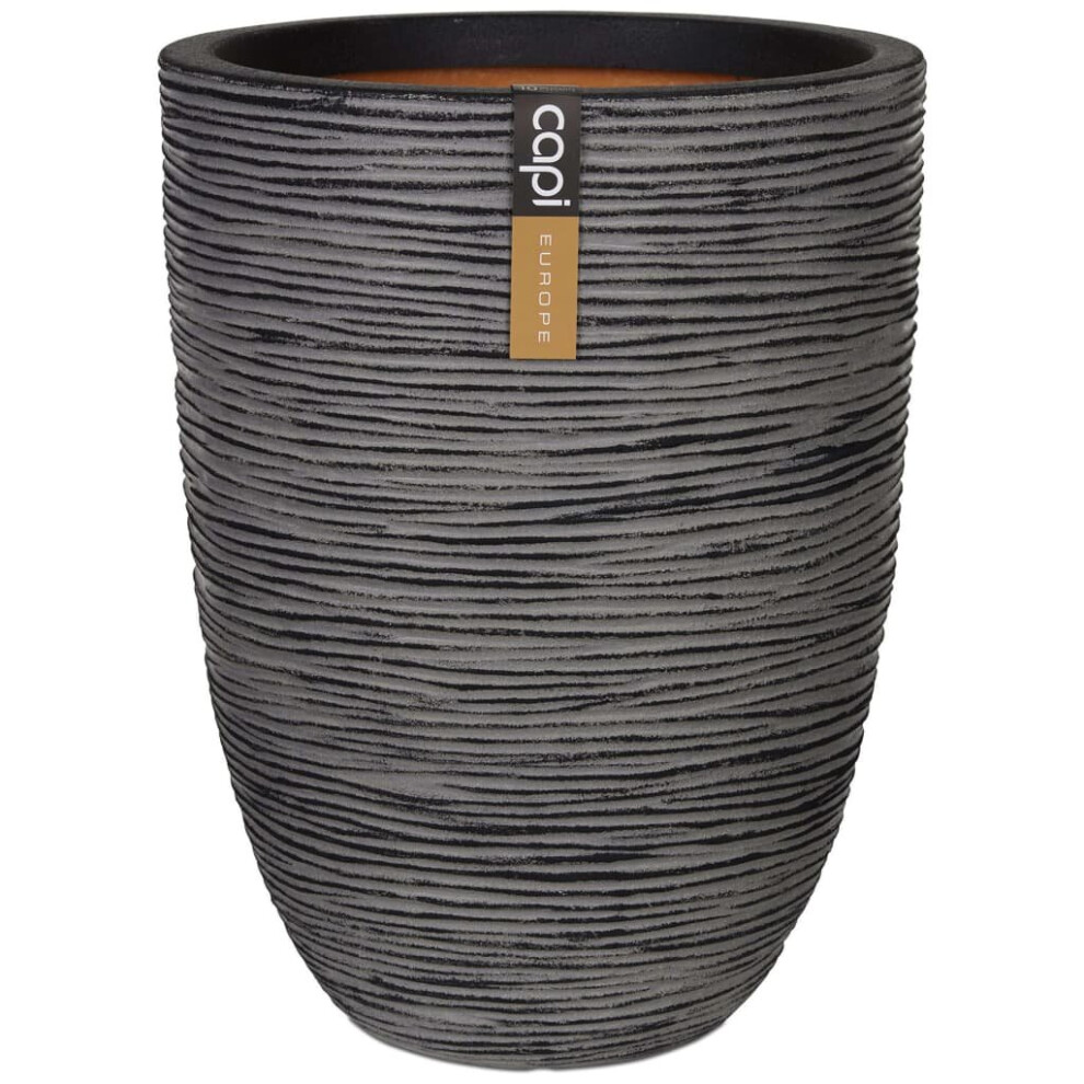 Capi Vase Nature Rib Elegant Low 36x47cm Anthracite Planter Basket Raised Bed