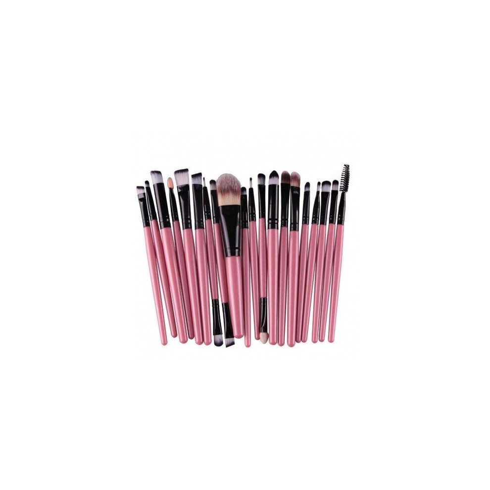 Watanablemarket 8 Colours 20Pcs A Set Of Brushes For Make-Up Professional Eye Shadow Foundation Eyebrow Lip Makeup Brush Suit Make Up Tools