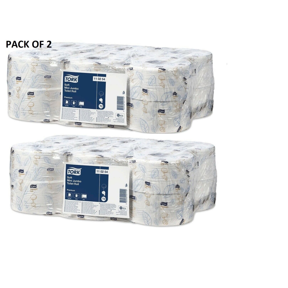 Tork T2 Premium System Toilet Paper Mini Jumbo Rolls 110254 PACK OF 12 X 2