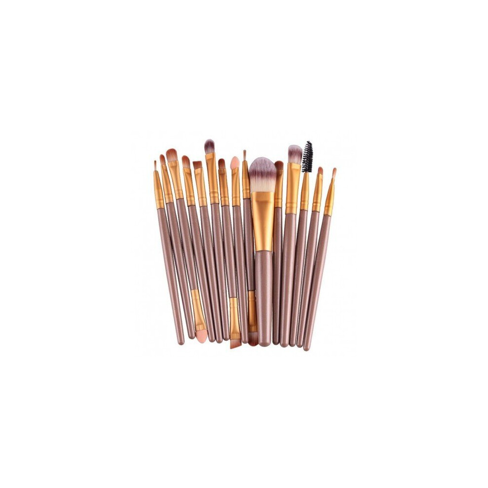 Watanablemarket Professional 15 Pcs Eye Shadow Foundation Eyebrow Eyeliner Lip Brush Makeup Brushes Comestic Tool Make Up Eye Brush Set