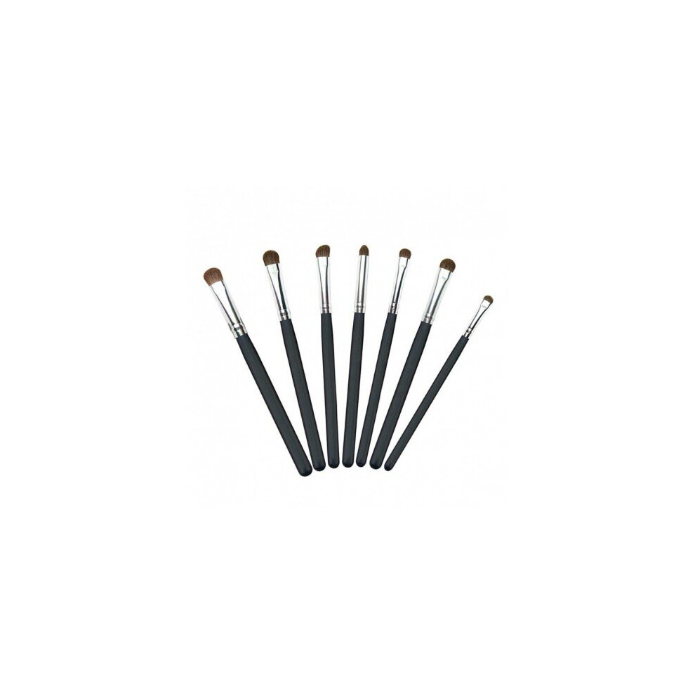 Watanablemarket 7Pcs Natural Hair Eye Makeup Brushes Set Professional Eyeshadow Shadow Brushes Makeup Tool Shader Blending Make Up Brushes Set