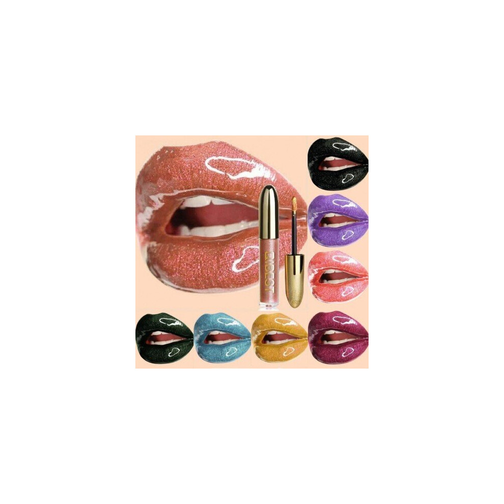 Blowuponline5 (03) Lips Makeup Gloss Magic Lipstick Glitter Lip Black Purple Blue Gold Long Lasting Make Up Waterproof Metallic Liquid Lipsticks