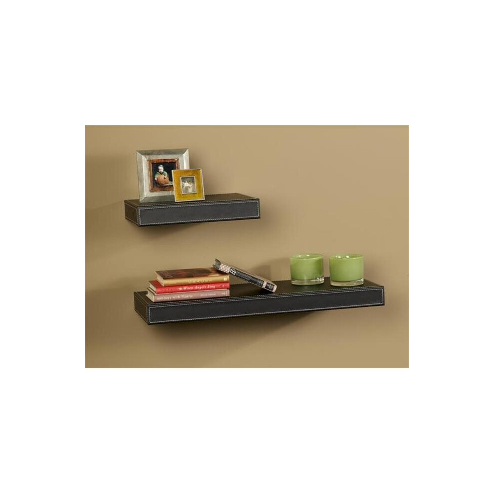 Photos - Other for Repair Amore Designs LTHR24BK Leather Shelving Black, 10 x 24 in.