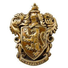 Gryffindor Crest Wall Plaque from Harry Potter - Noble Collection, Bas-Relief with Gold Leaf Finish - NN7742