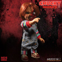 Figura - MEZCO - Chucky Pizza Face Fala - 15 pouces - 11 pontos de articulação - Colecionável