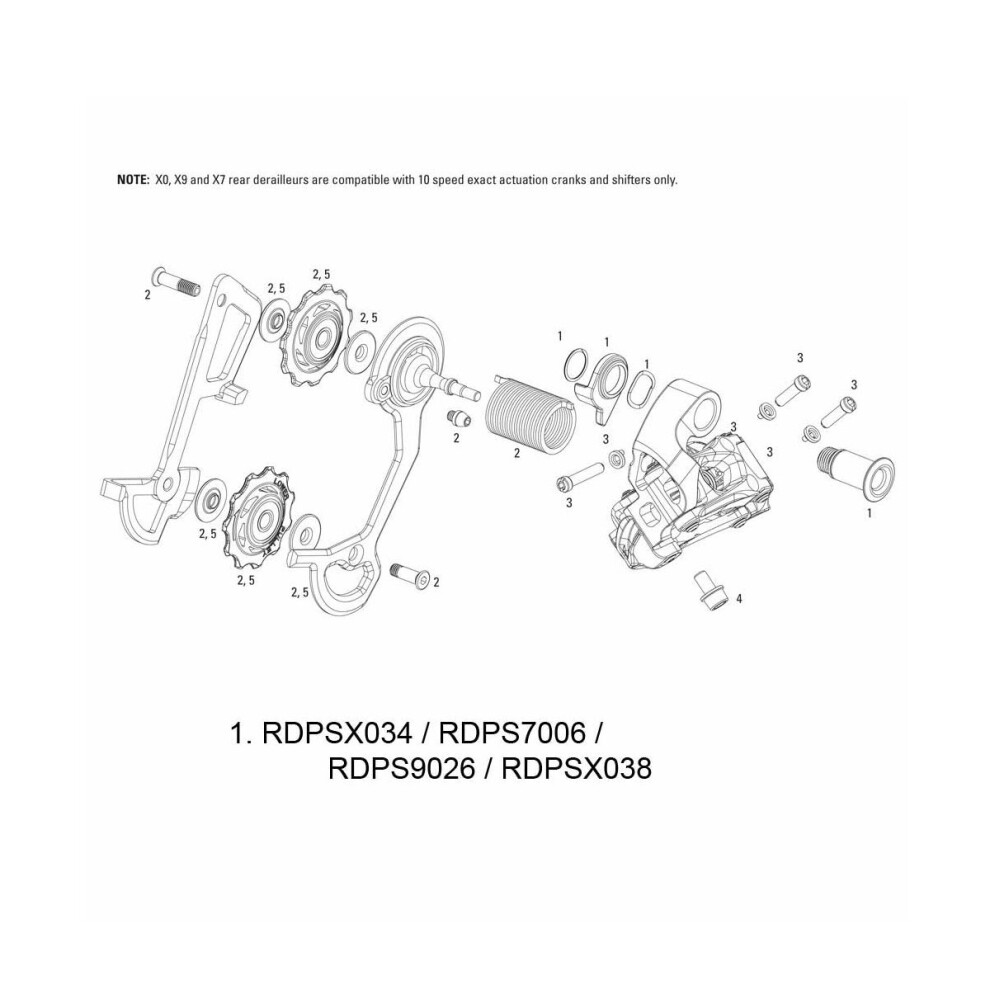 SRAM Rear Derailleur Hanger Bolt Kit X0 10 Speed