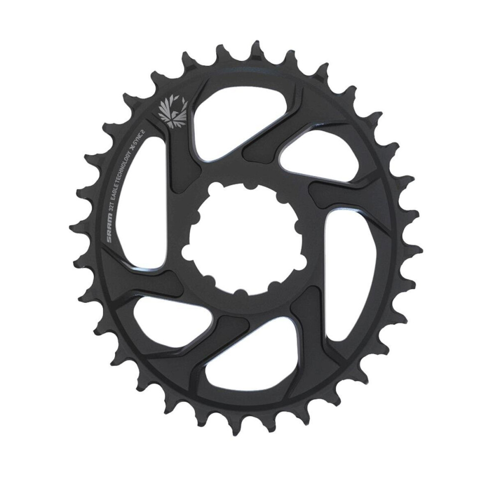 (32T, Black) SRAM Chain Ring X-Sync 2 Ovel Direct Mount 6 MM Offset Alum Eagle