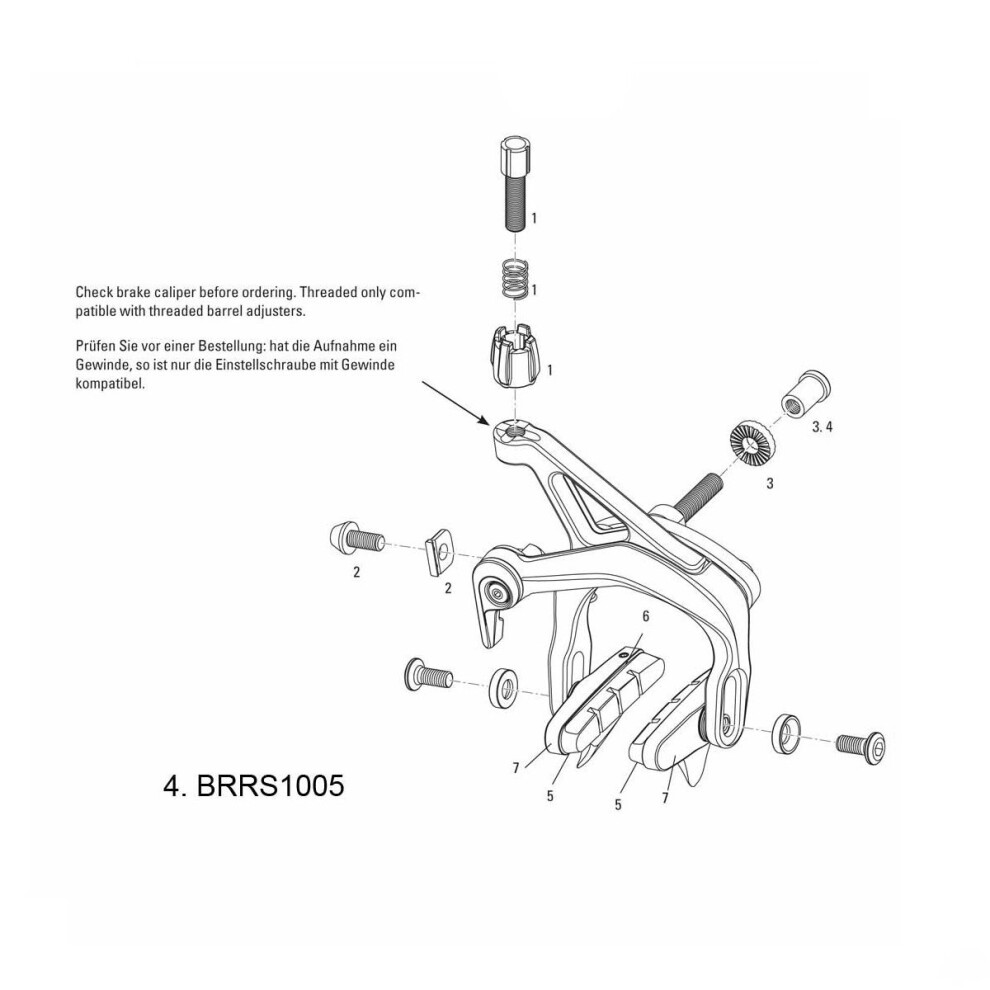 SRAM Rim Brake Center Nut Set Rival / Force - 12, 16, 20, 30 MM