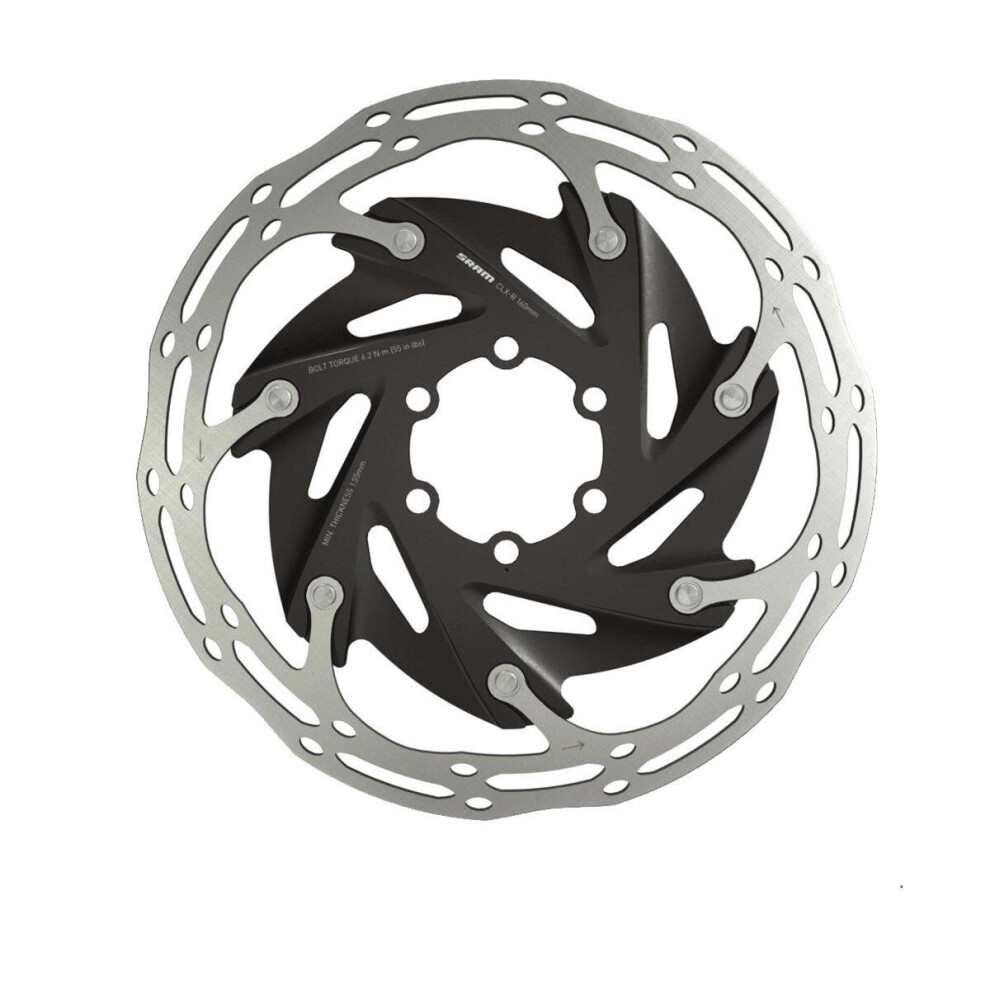 Sram (160 Mm, ) Rotor Centerline X Road With Stainless Steel Rounded - 2 Piece Black