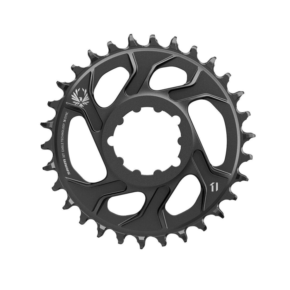 (30T, Black) SRAM Chain Ring X-Sync 2 Direct Mount 6 MM Offset Cold Forged Aluminum