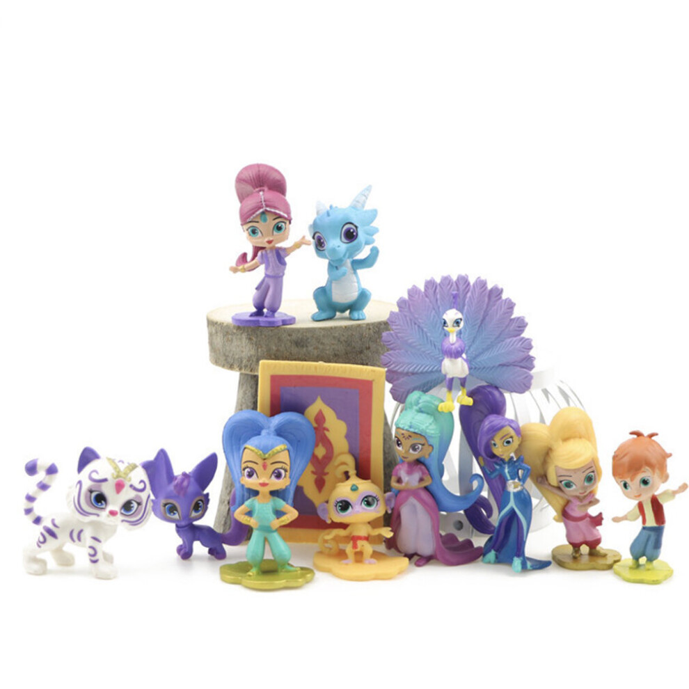 12pcs Shimmer and Shine Figure Toy Kids Birthday Gift