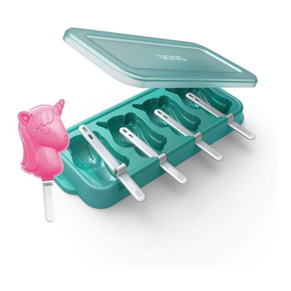 Zoku Genuine Unicorn Pop Molds - Ice Lolly Moulds With Drip Guards