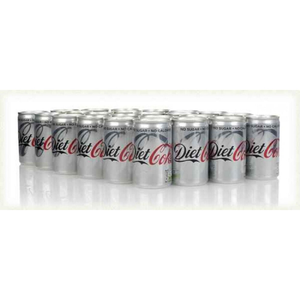 Diet Coke No Sugar No Calories 24x150ml Mini Can Mixer Fizzy Drink BestBef ENDSEP20