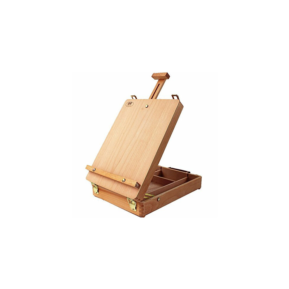 Kuyal Art Supplies Box Easel Sketchbox Painting Storage Box Adjust Wood Tabletop Easel For Drawing Sketching Student