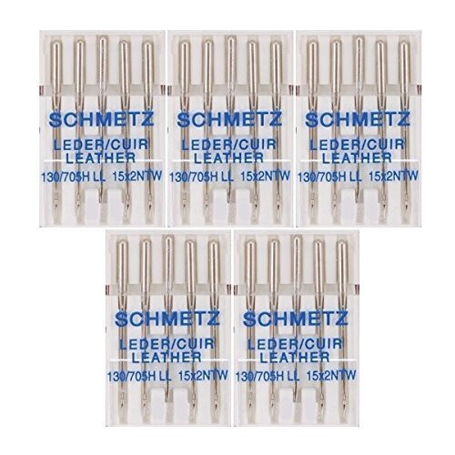 25 Schmetz Leather Sewing Machine Needles, 130 705H LL, 15x2NTW, Size 100/16
