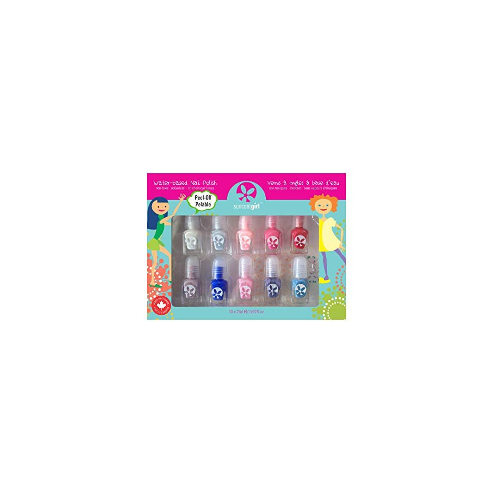 Suncoat Girl Suncoatgirl Water Based Nail Polish Kit Flare Fancy 10 Pieces