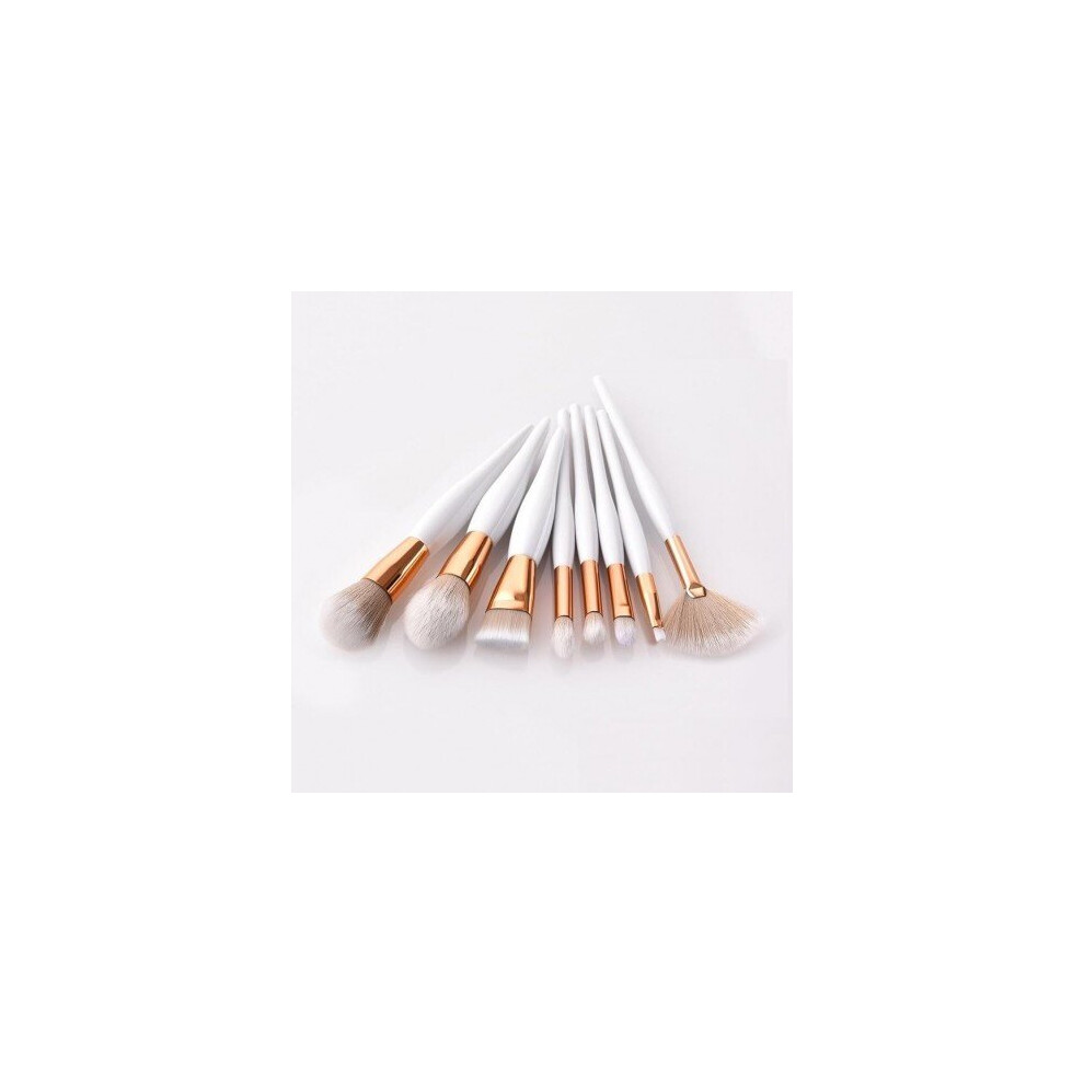 Blowuponline5 White Multifunctional Fan Makeup Brushes Blusher Eyeshadow Eyeliner Concealer Brush Mini Make Up Brush Tool Make Up Brushes