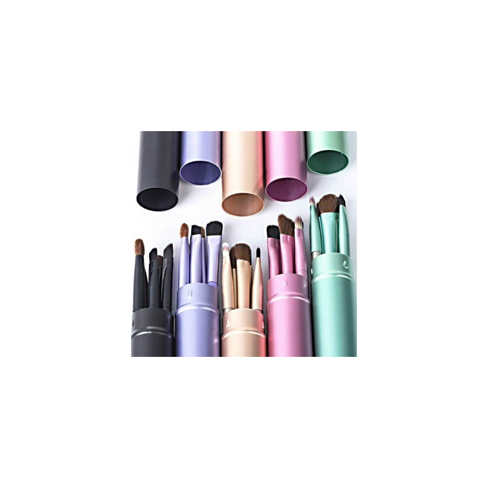 Blowuponline5 New 5Pcs Professional Travel Portable Mini Eye Makeup Brushes Set Smudge Eyeshadow Eyeliner Eyebrow Brush Lip Make Up Brush Kit
