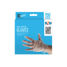 Multi Purpose Disposable Gloves Transparent Plastic Safety Hairdressing 150 Pack