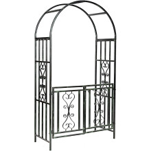 Metal Garden Gate Wedding Rose Arch Pergola Archway Climbing Plant Trellis Black