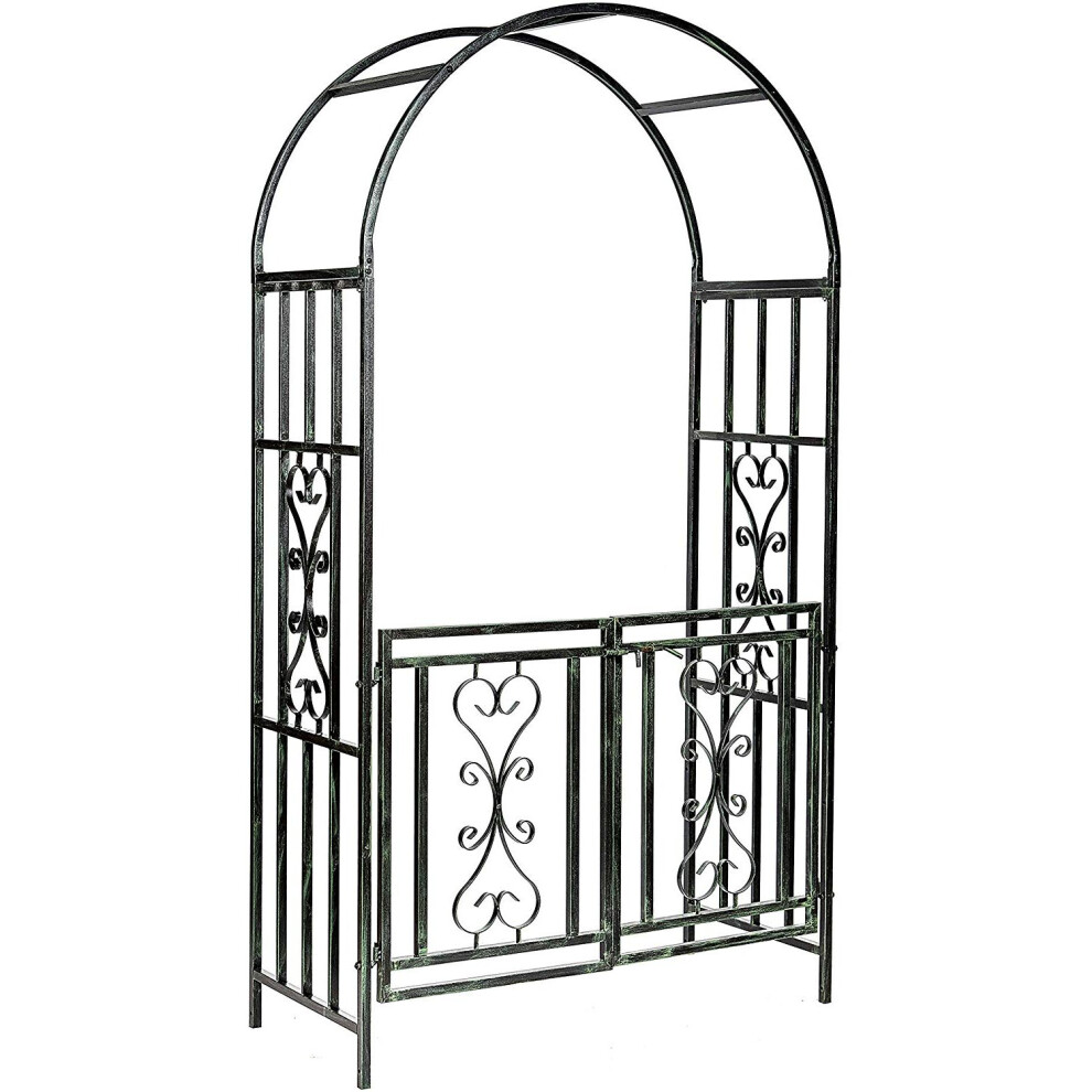 Black Metal Garden Gate Wedding Rose Arch Climbing Plant Trellis