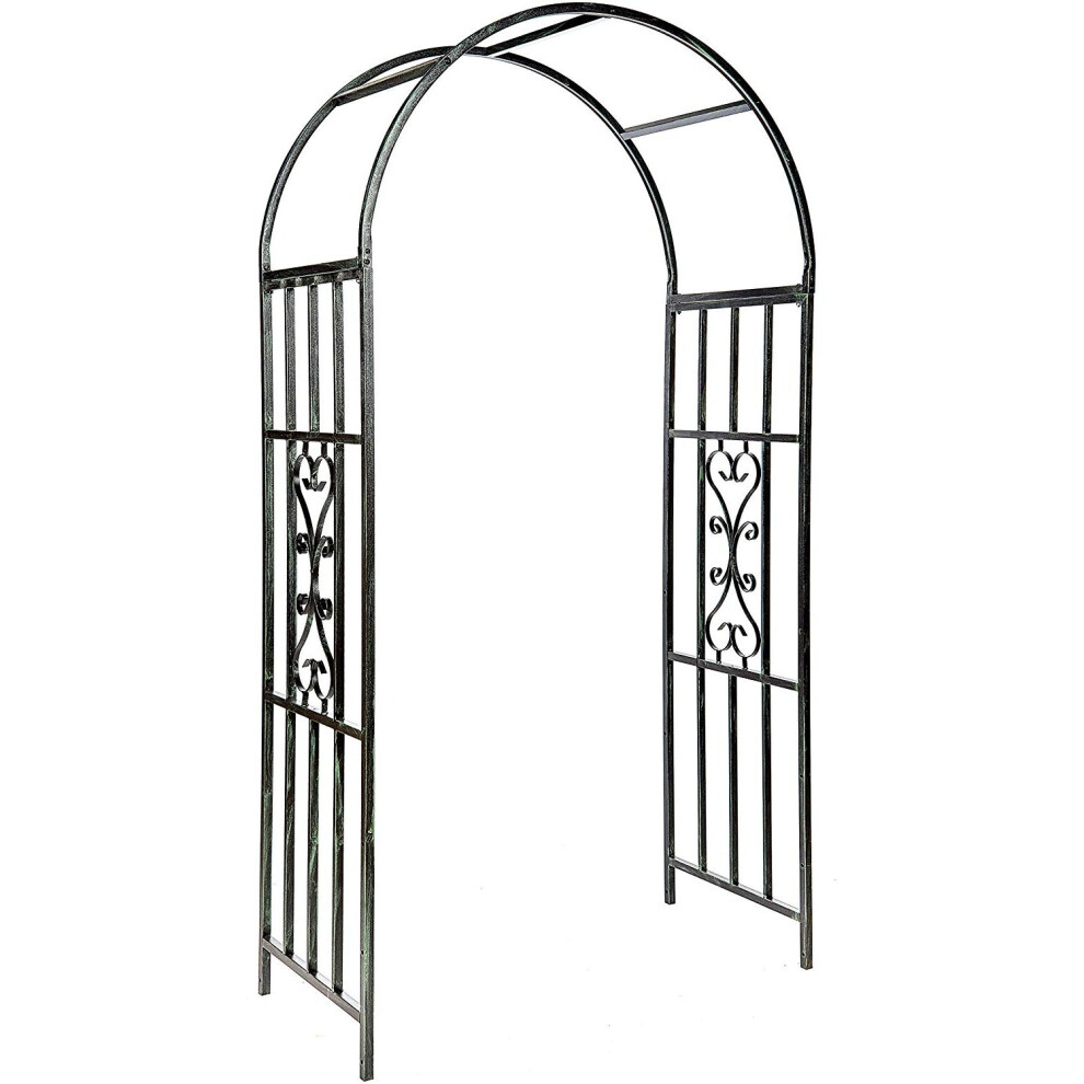 Metal Garden Patio Wedding Rose Arch Arbour Archway Climbing Plant Trellis Black