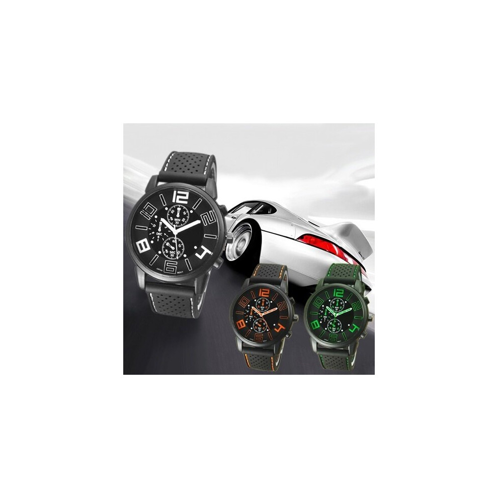 Astrocroft Fashion Quartz Analog Silicone Stainless Steel Dial Sports Wrist Watch White