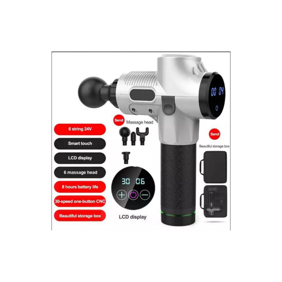 Astrocroft Massage Fascia Gun Electric Muscle Massager Hand-Held Deep Muscle Percussive Vibration Sliver